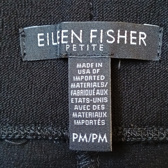 Eileen Fisher washable packable stretch crepe pull on pant black minimalist PM - Picture 7 of 8